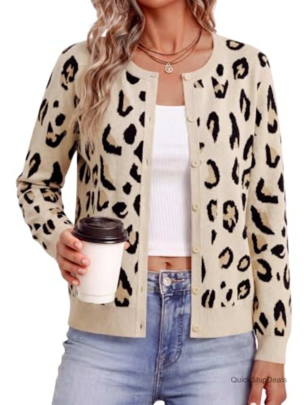 Womens Lightweight Button Down Long Sleeve Knit Cardigan Sweater